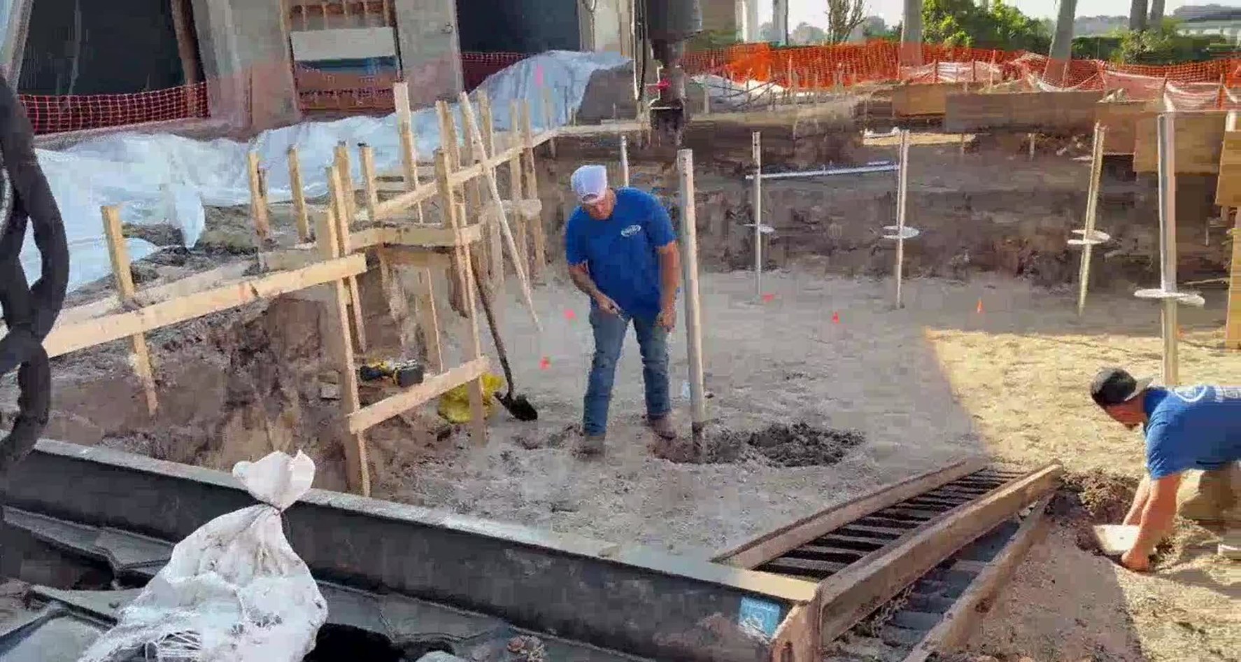 Solid Foundations crew installing a helical pier at a Florida job site